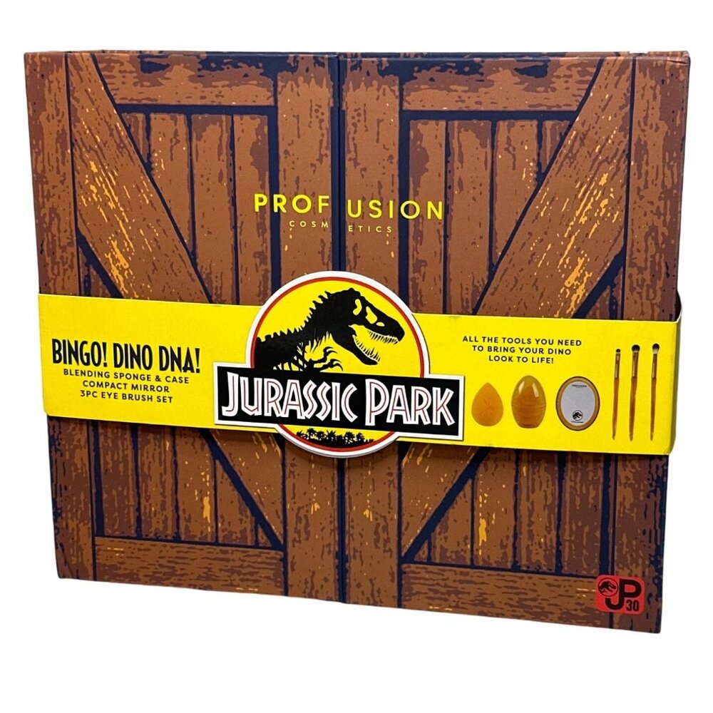 Jurassic Park x Profusion 3-Piece Eye Brush Set With Blending Sponge & Compact